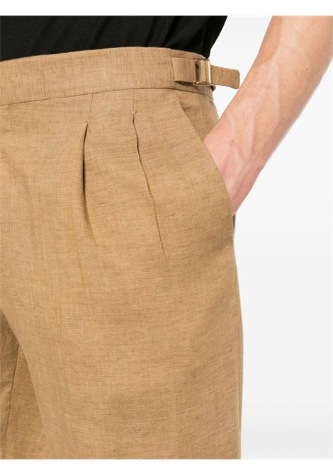 Brown pleat-detail trousers - men BRIGLIA 1949 | QUARTIERIS32411800036